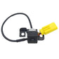 Reversing assist camera and wiring harness with yellow plug connector