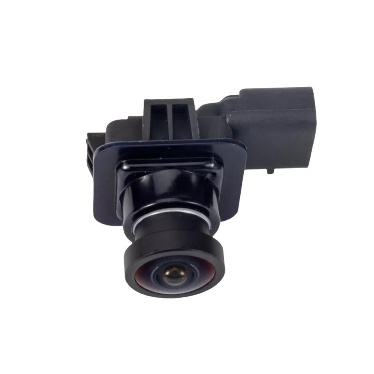 Reversing assist camera module with front lens and black protective housing
