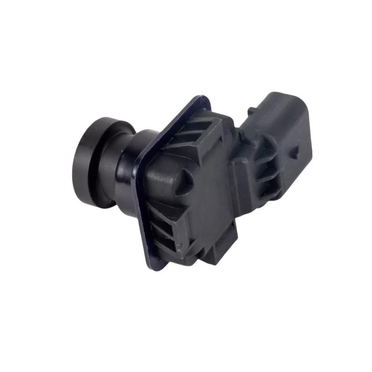 Reversing assist camera with mounting base and black connector housing