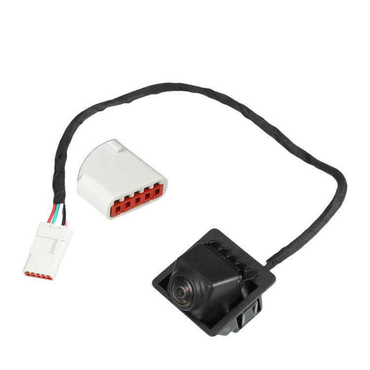 Rear view backup camera kit with connector harness and black camera module