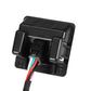 Rear camera wiring connector with color-coded leads and black mounting bracket