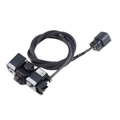 Reverse camera kit with two camera housings and braided wiring harness