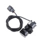 Reverse camera kit with braided cable, black camera module, and connector ends
