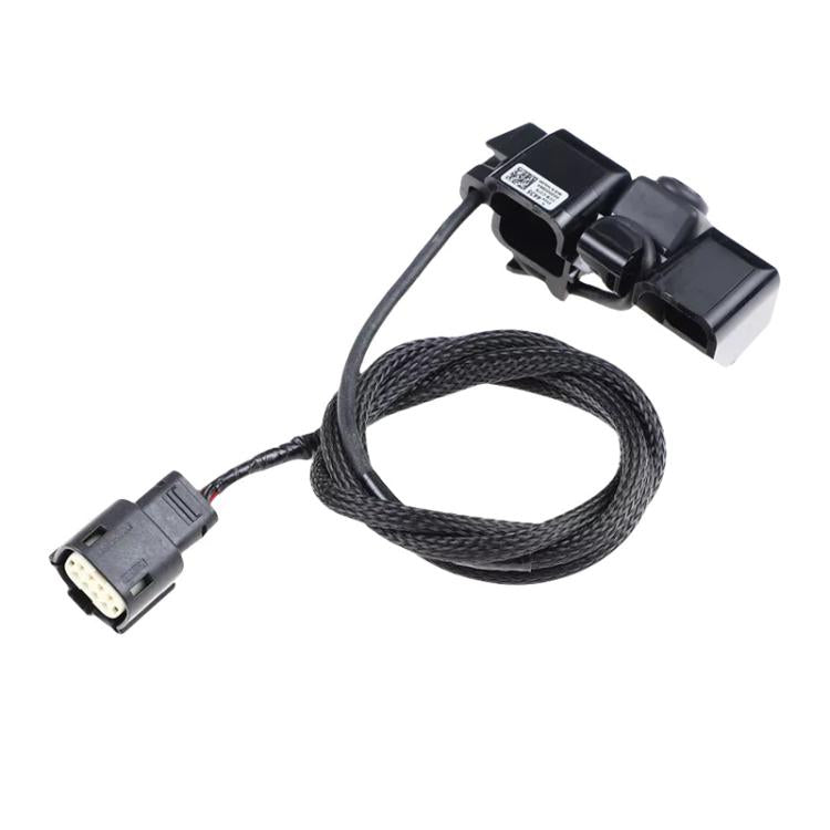 Reverse camera kit with braided wiring and black mounting camera module with latch