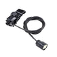 Reverse camera kit with long braided cable and black camera housing with plug