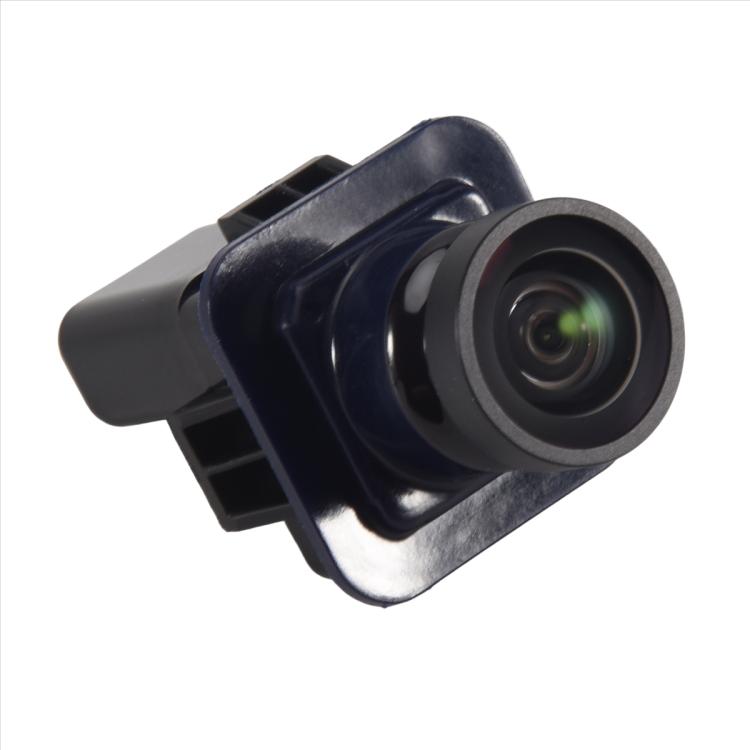 Rearview backup camera module with clear lens and black mounting housing