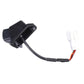 Rear view backup camera bracket with wiring harness and white multi-pin connector