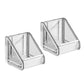 Wall-mounted shower gel holder set (2-pack) with clear frames and white ribbed bottle tray