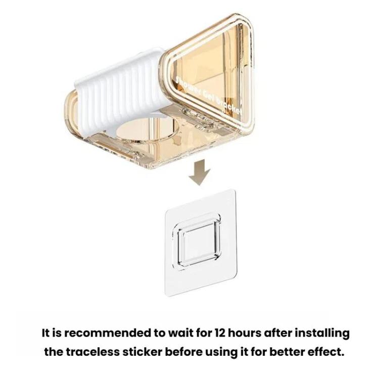 Wall-mounted shower gel holder with white ribbed tray and square wall mount plate