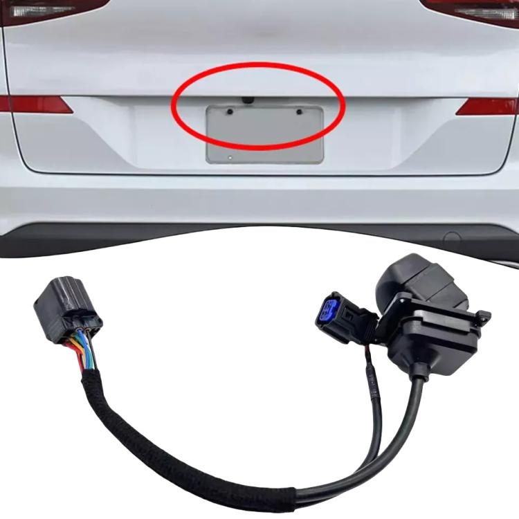 Rear bumper license-plate area reversing camera kit with two wiring connectors