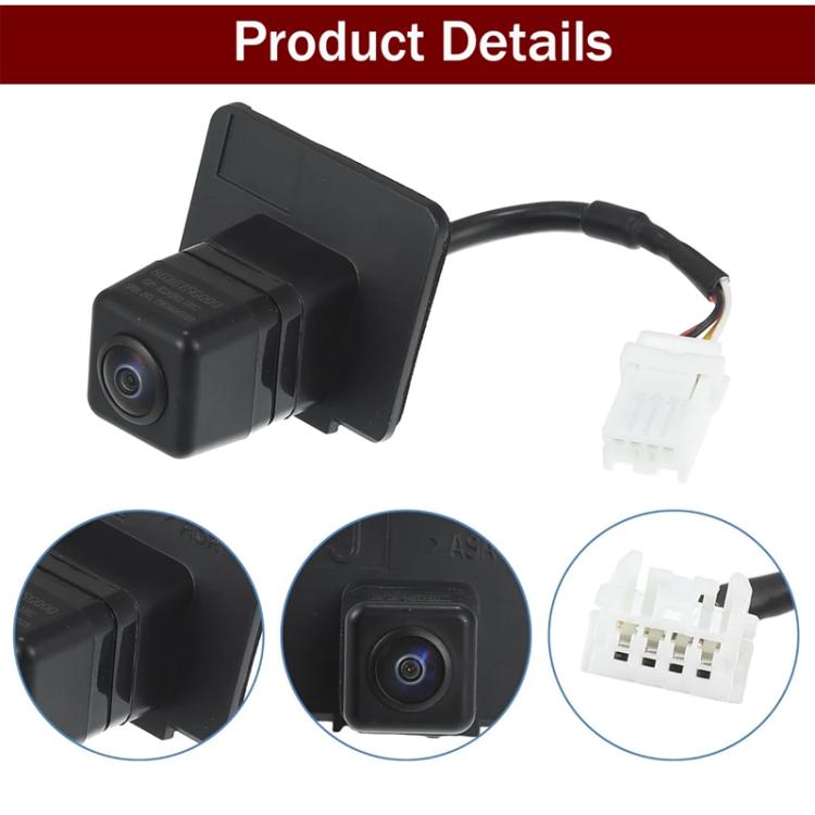 Backup camera module with black casing and white multi-pin connector plug