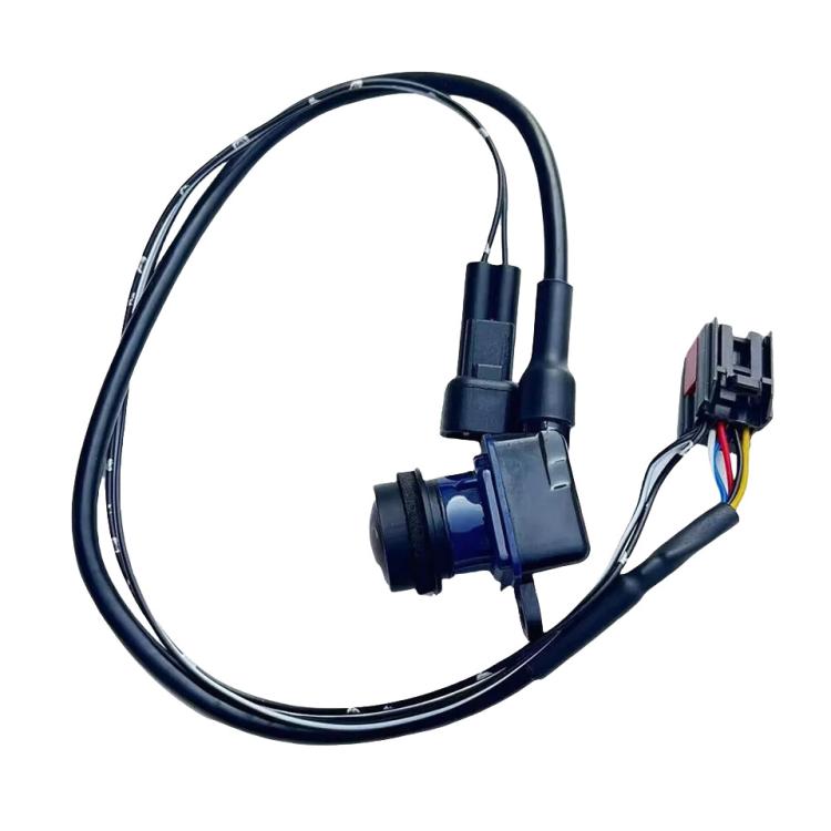 Rear view camera harness with camera module and black wiring plug connector