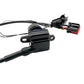 Rear view camera module with mounting bracket and attached wiring harness