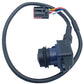 Rearview camera connector with black cable and multi-color wire leads