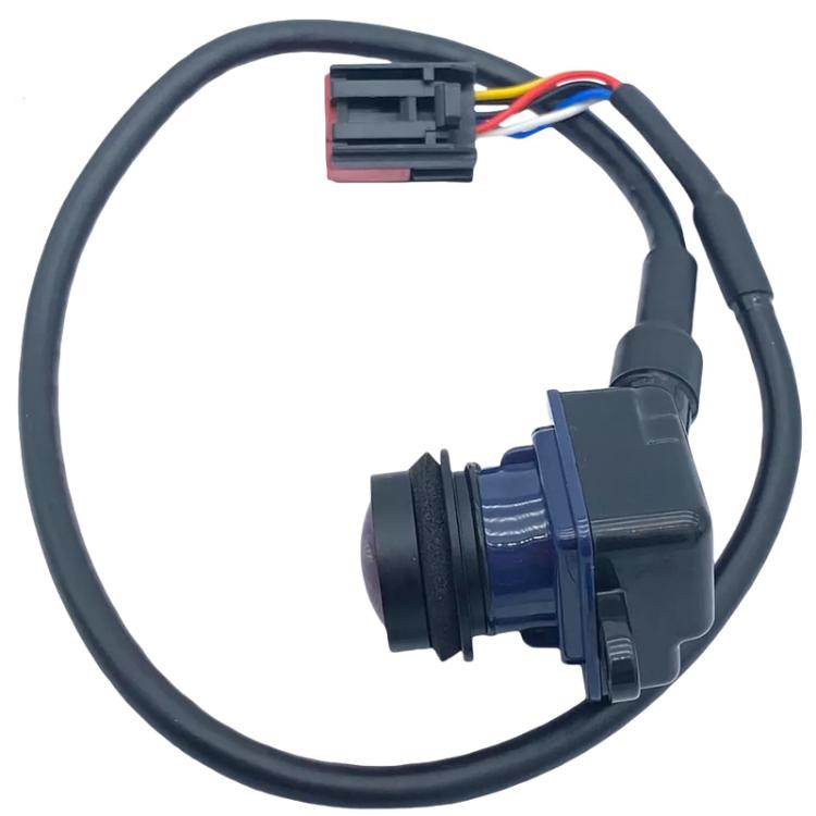 Rearview camera connector with black cable and multi-color wire leads