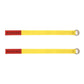 Yellow emergency door pull cord straps with metal loop ends and manual release tabs