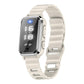 White antistatic bracelet watch with rectangular screen and silicone strap