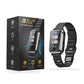 Black antistatic bracelet with digital screen and blue LED glow