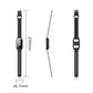 Black antistatic bracelet watch size view, rectangular screen and silicone strap