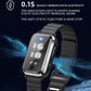 Black bracelet watch with illuminated screen and side button controls