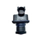 Parking assist camera connector side with multi-pin plug and protective black body