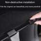 Non-destructive style glove box hook, slide-on fit against panel