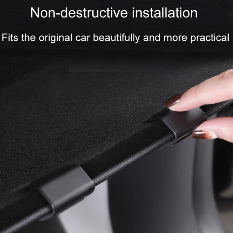 Non-destructive style glove box hook, slide-on fit against panel