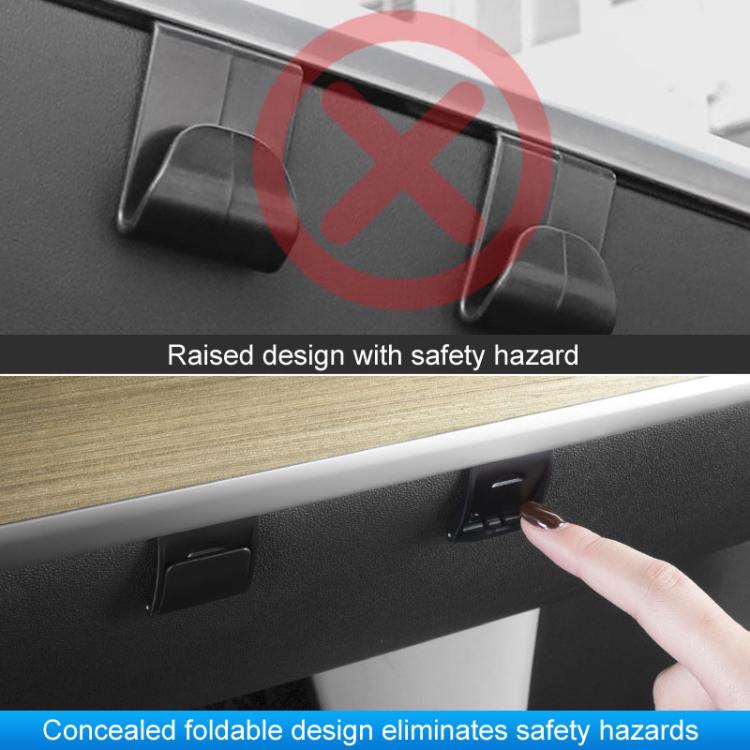 Concealed glove box fold hook attached under dash panel
