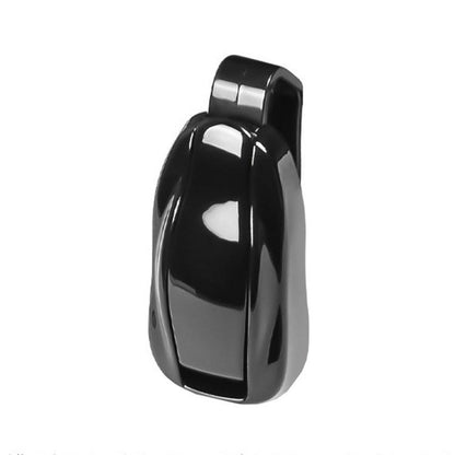 Black glossy concealed glove box hook cover for car interior storage
