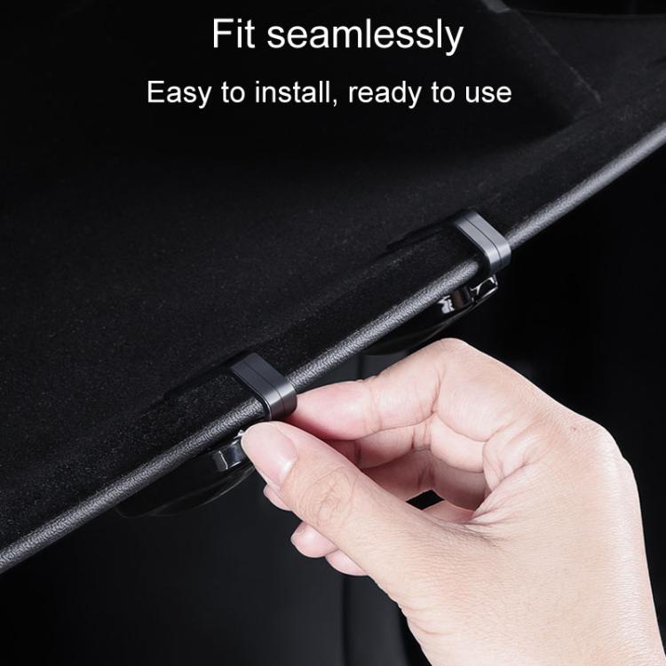 Concealed glove box hook with locking bar installed on the car interior