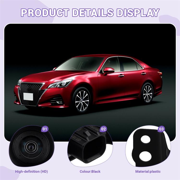 Front view assist camera kit with lens unit and black mounting plate