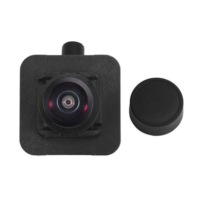 Black rear view reverse assist camera with square housing and visible lens