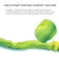 Fluorescent green polyester tow rope body with woven texture and end tie