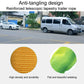 Reinforced telescopic tow rope with anti-tangling webbing in fluorescent green