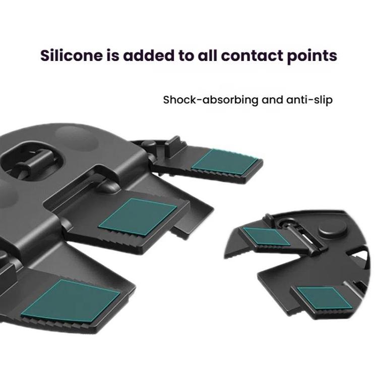 Car phone holder with silicone anti-slip contact pads for shock absorption