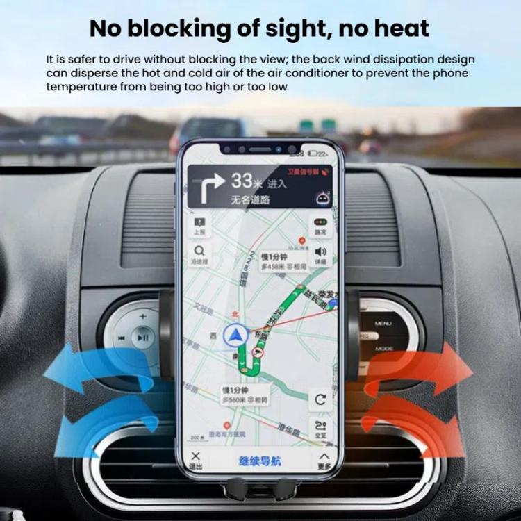 Car CD-slot phone holder holding a smartphone on the dashboard center area.