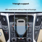 Car CD slot phone holder with triangular dash support and secure mounting