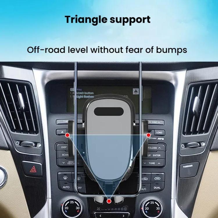 Car CD slot phone holder with triangular dash support and secure mounting