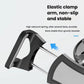 Elastic clamp arm with non-slip grip for stable car phone mounting