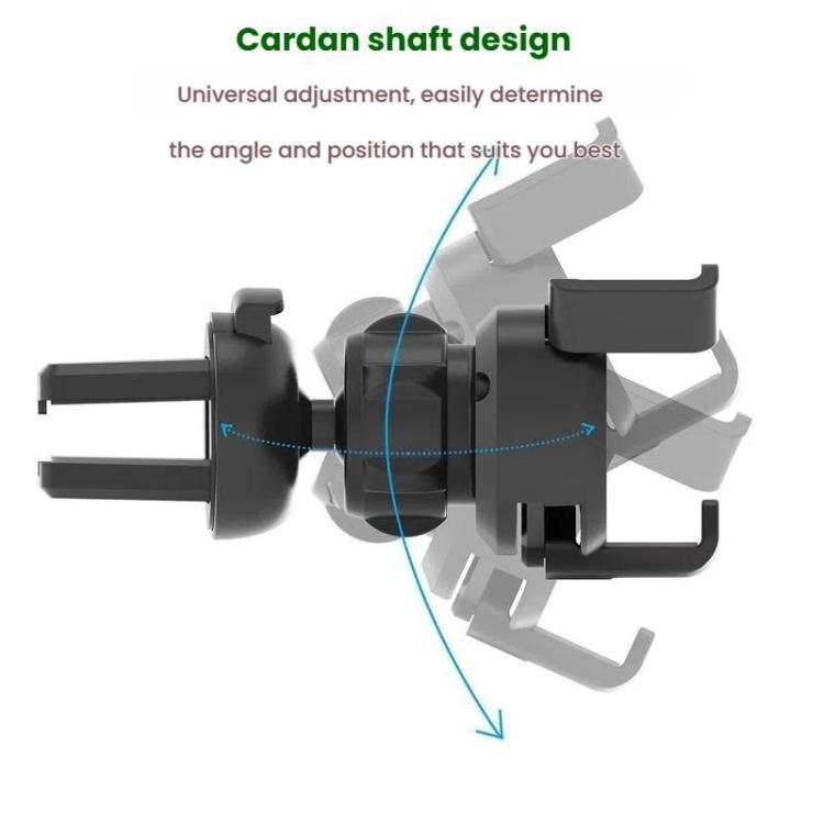 Adjustable cardan car air vent phone holder with eyeglass frame mount
