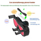 Car air vent phone holder with black eyeglass frame and red tinted lenses