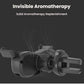 Car air vent phone holder with black eyeglass frame and dark tinted lenses
