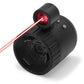 Black night vision monocular showing red IR laser emitter and front lens