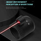 Black night vision monocular with red laser emitter and two front control buttons
