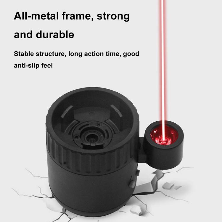 Black night vision monocular close-up with rugged housing and red laser cap