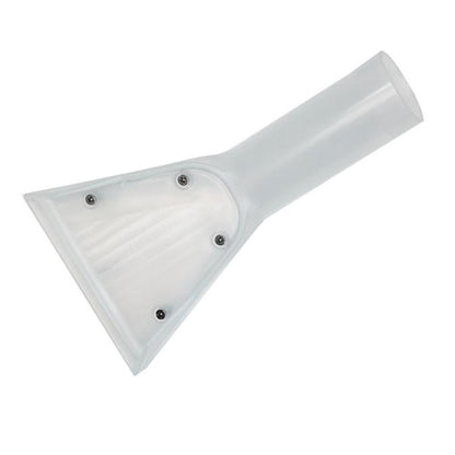 Clear translucent suction pickup tool with triangular nozzle and four mounting screws