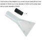 Translucent suction pickup adapter with black connector ring for 35mm to 32mm brush