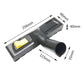 Floor cleaning brush attachment with yellow button and nozzle, size diagram shown