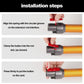 Long red snap-in switch button repair part with spring, installation shown