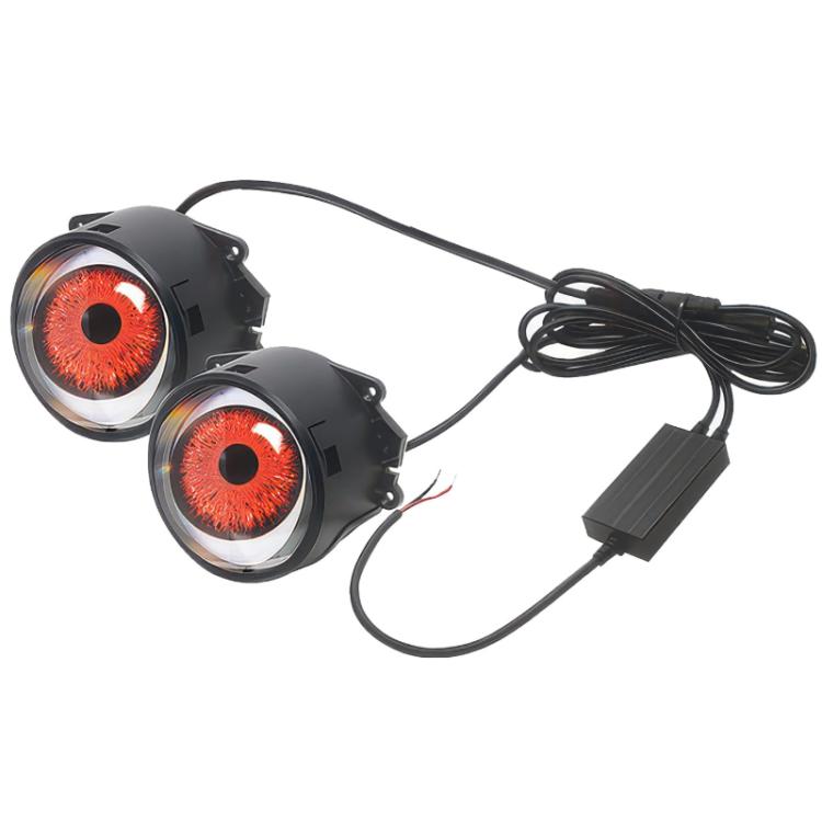 3-inch LED demon eye light modification, twin round projector modules with wiring